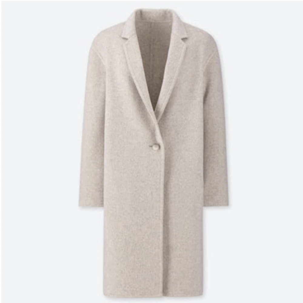 Uniqlo cocoon coat - Grey white ish color